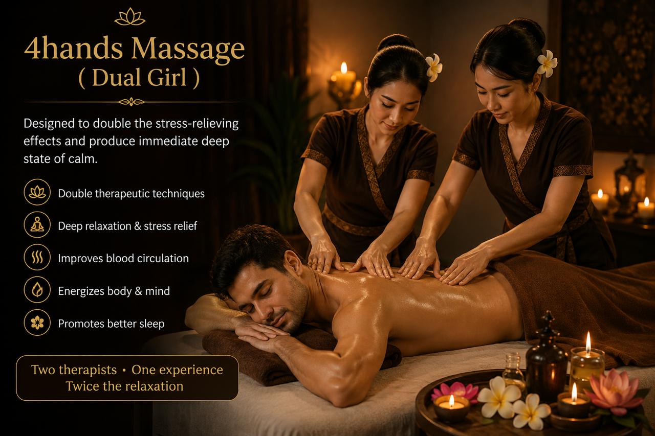 4hands Massage ( Dual Girl ) & Extra Including